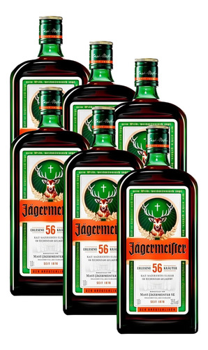 Pack 6 Unidades Jagermeister 1 Litro Licor De Hierbas