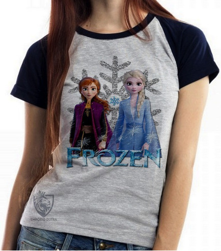 Blusa Baby Look Frozen Anna Elsa Ii Costas Desenho Animado 