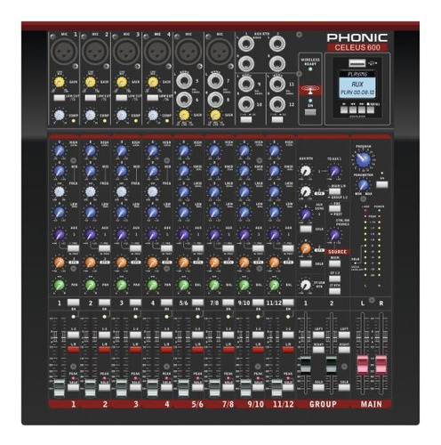 Phonic Celeus 600 Consola De Sonido 12 Canales C/ Bluetooth
