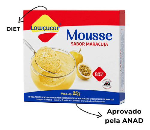 Mistura Mousse Diet Lowçucar 25g Sabores Diversos Kit Com 12