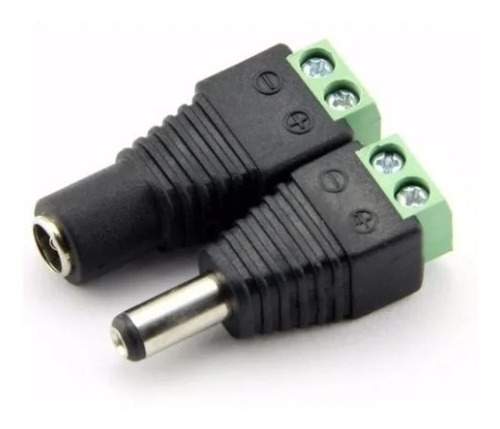 Par Conectores Macho Y Hembra Cámaras Cctv 12v 2.1mm 