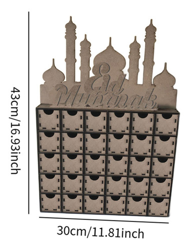 Calendario De De Madera Eid Ramadan Mubarak Decedente Diy