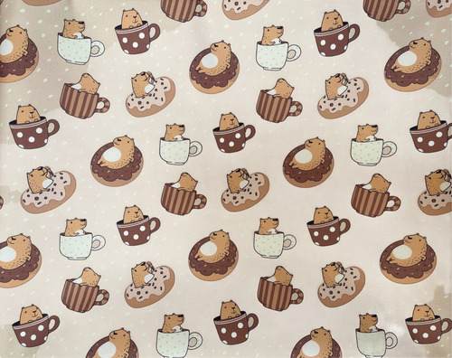Playmat De Juego Para Bebés Impermeable Y Acolchada Bolso Capibara Café