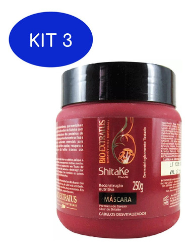 Kit 3 Máscara Capilar Shitake Plus 250g Bio Extratus