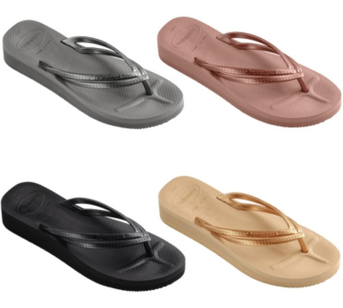 Tamanco Havaianas High Light Wedges, 3,5cm De Salto, Origin.