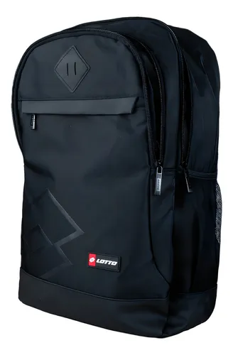 Morral Casual/urbano Training Lotto Santi Color Negro Diseño De La Tela Lisa