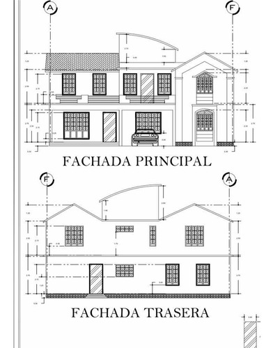 Plano Casa Habitación 2 Niveles Dwg