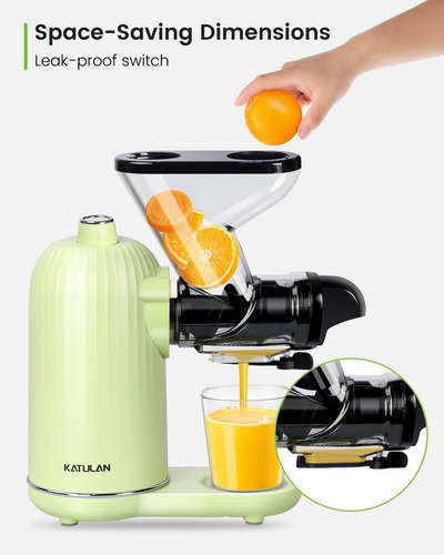 Extractor de jugos Katulan Masticación Lenta Exprimidor y Extractor verde claro 127V con accesorios