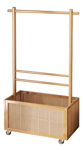 Perchero Organizador De Madera Con Ruedas 70cm Cuotas