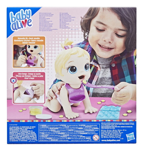 Boneca Baby Alive Lil Snacks Come Cocô, Lanche, 20 Cm, Cabel