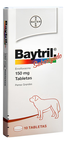 Baytril Perros 150mg X 10 Tab - Unidad a $6490