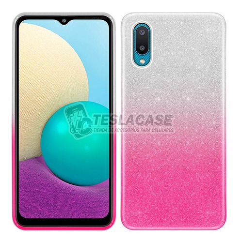 Carcasa Samsung A02 ( Not A02s) Brillante+ Vidrio De Regalo