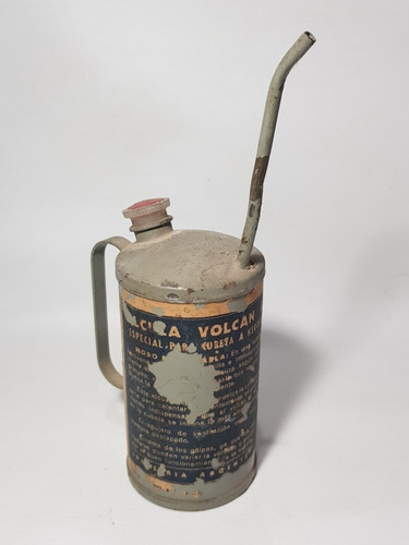 Imagen 2 de 8 de Antigua Alcuza Volcan Almacén Con Etiqueta Orig Mag 58605