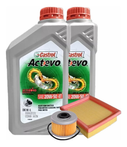 Kit Service Tornado Xr250 Filtro Aceite Aire + Castrol 20w50