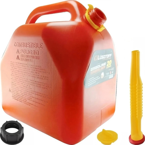 Bidon Extra Chato 20l Pico Vertedor Nafta Auto Moto Lusqtoff