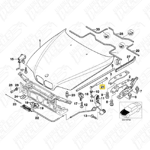 Imagem 6 de 6 de Amortecedor Capo Bmw E39 540i 1996 Original