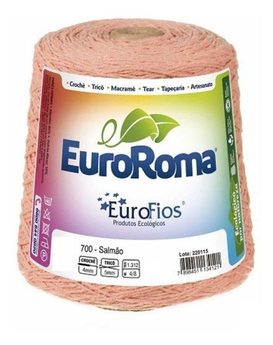 Barbante Euroroma Colorido N 6 - Cor: 700 Salmão