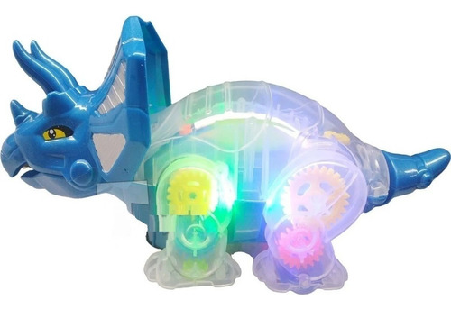 Dinosaurio Robot Engranes Triceratops Camina Luz Y Sonido