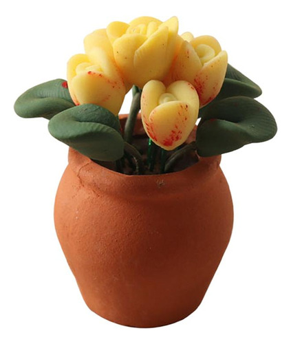 Mini Casa De Muñecas Modelo De Flor En Maceta Bonsái
