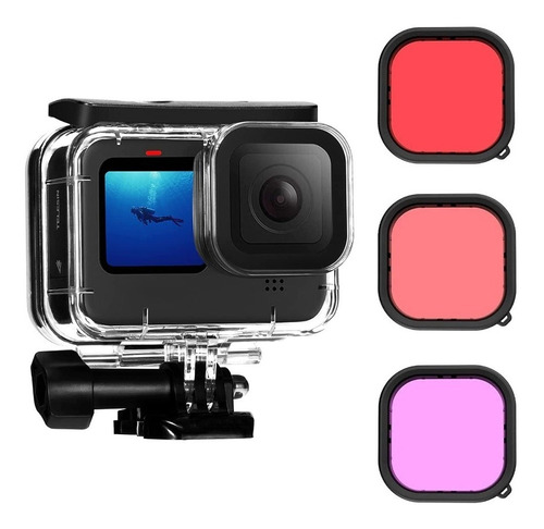 Carcasa Proteccion Sumergible Gopro 9 Black + Filtros