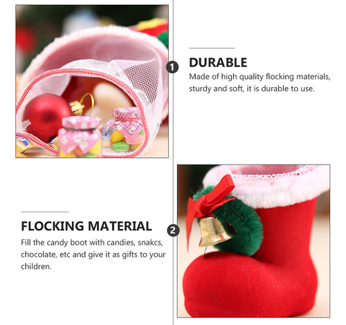 Adorables Botas De Regalo De Navidad, 4 Unidades, Decoración