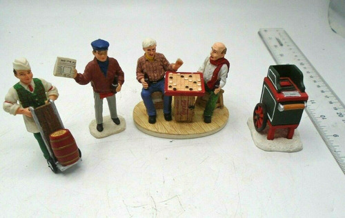 Coca Cola Figurine Lot Of 4 Barrel, '93 Newstand, Town S Aac