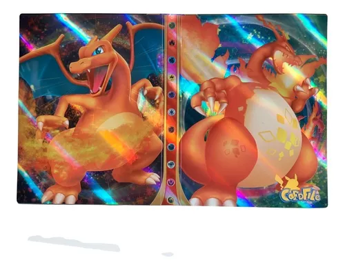 Álbum Pasta tipo Fichário compatível com Card Pokémon - Charizard Shiny e  Ash