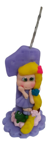 Vela Rapunzel 1 Ano Biscuit