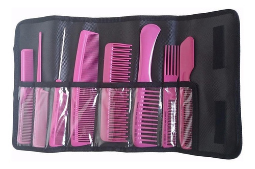 Set De Peines X 8 U. Peluqueria Profesional Cepillo Corte