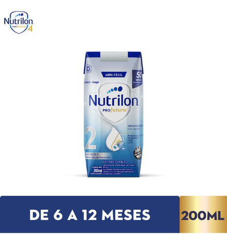 Leche Liquida Nutrilon Profutura 2 Nutricia Bago X 200 Ml