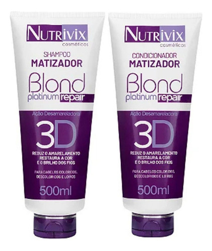 Kit Nutrivix - Shampoo + Cond Matizador Blond Platinum 500ml