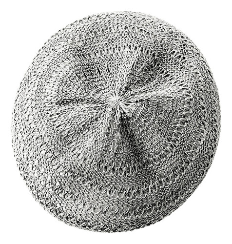 Sombrero De Boina Gris Vintage, Tejido Hueco