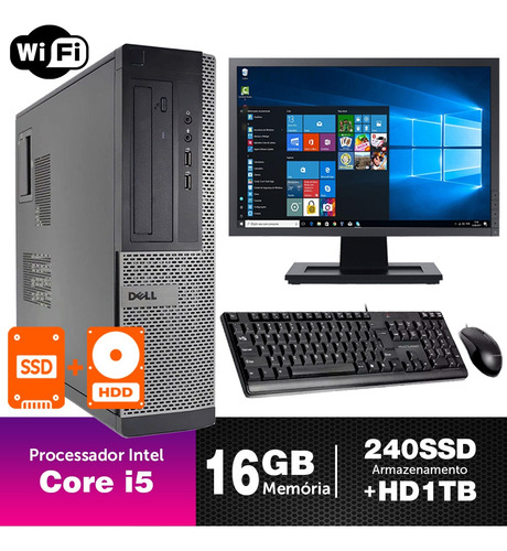 Imagem 1 de 5 de Pc Seminovo Dell Optiplex Int I5 2g 16gb Ssd240+1tb Mon19w