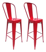 Comprar Par Banquetas Taburete Silla Alta Tolix Con Respaldo Alto