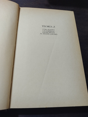 Teoría Z. William Ouchi. Biblioteca De La Empresa. Olivos (Usado)