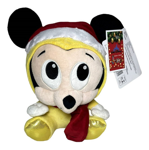 Edição Natal - Boneco Pelúcia Mickey Mouse Baby Bebê Disney