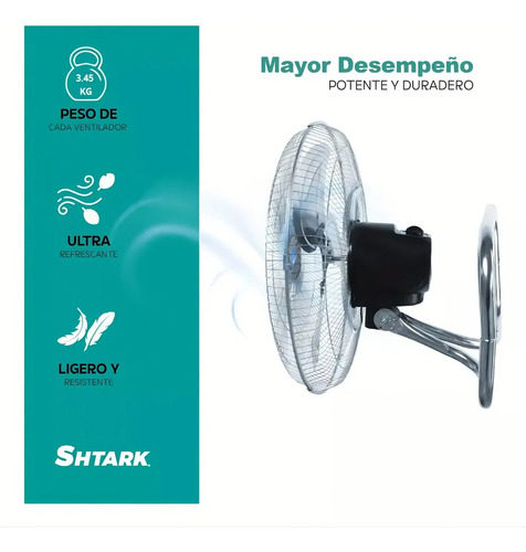 Ventilador De Piso Shtark Shtvp18n2 18 3 Velocidades 2 Pzs