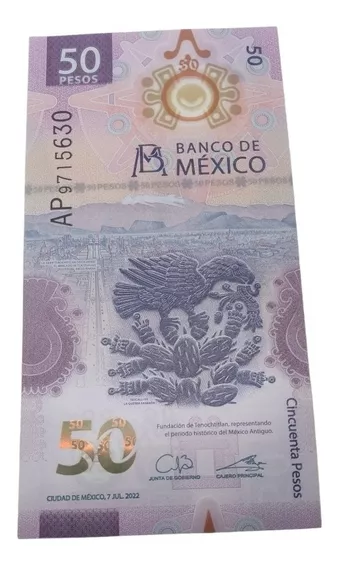 Billete 50 Pesos Ajolote Mexicano