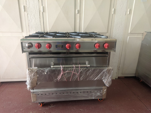 Cocina Industrial Horno A Gas 6 Hornillas Acero Inoxidable