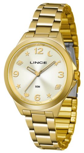 Relógio Lince Feminino Ref: Lrgj089l C2kx Casual Dourado