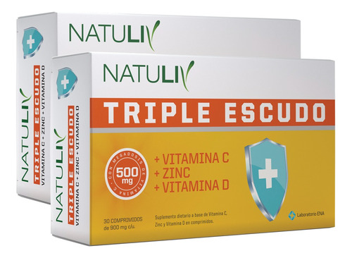 Triple Inmunidad Natuliv 60 Comp Vitamina C Y D + Zinc 