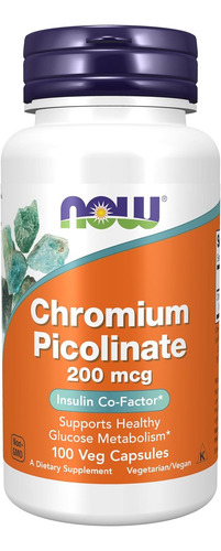 Now | Chromium Picolinate 200mcg | Insulin Co-factor | 100 Sin Sabor