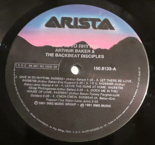 Lp Arthur Baker & The Backbeat Disciples- Give In To Rhythm (Usado)