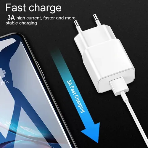 Cargador Usb-c Carga Rápida Inteligente 3a 18w Con Cert Sec