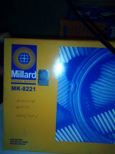 Filtro Aire Mk_8221 Millard,chevrolet Malibu 2002_2006