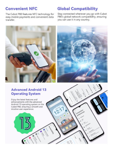 Cubot Cubot P80, 8g+256g, 6.58 Pulgadas, 5200 Mah