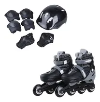 Comprar Patins Infantil 4 Rodas Inline Kit Proteção Ajustável 32-35