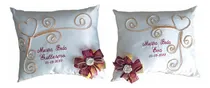 Comprar Par De Cojines Personalizados Boda Ivory, Dorado Y Tinto