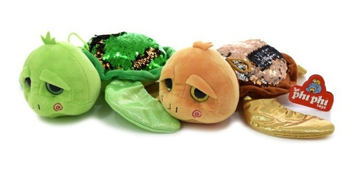 Imagen 1 de 4 de Peluche Tortuga Con Lentejuelas 25 Cm Phi Phi Toys