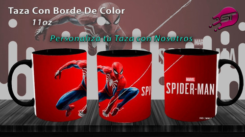 Taza Borde De Color Alusiva De Spiderman Spiderman-001